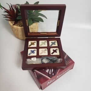 Alex Navarre 6p Cross Pendant Set SemiPrecious Stones New w/ Jewelry Box